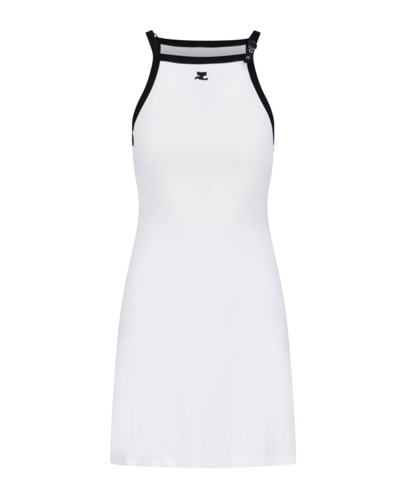 Courrèges Contrast Mini Dress - Bianco