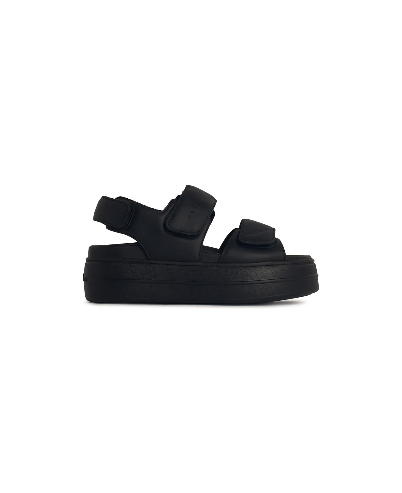 Hogan 
h680
 Black Leather Sandals - Black