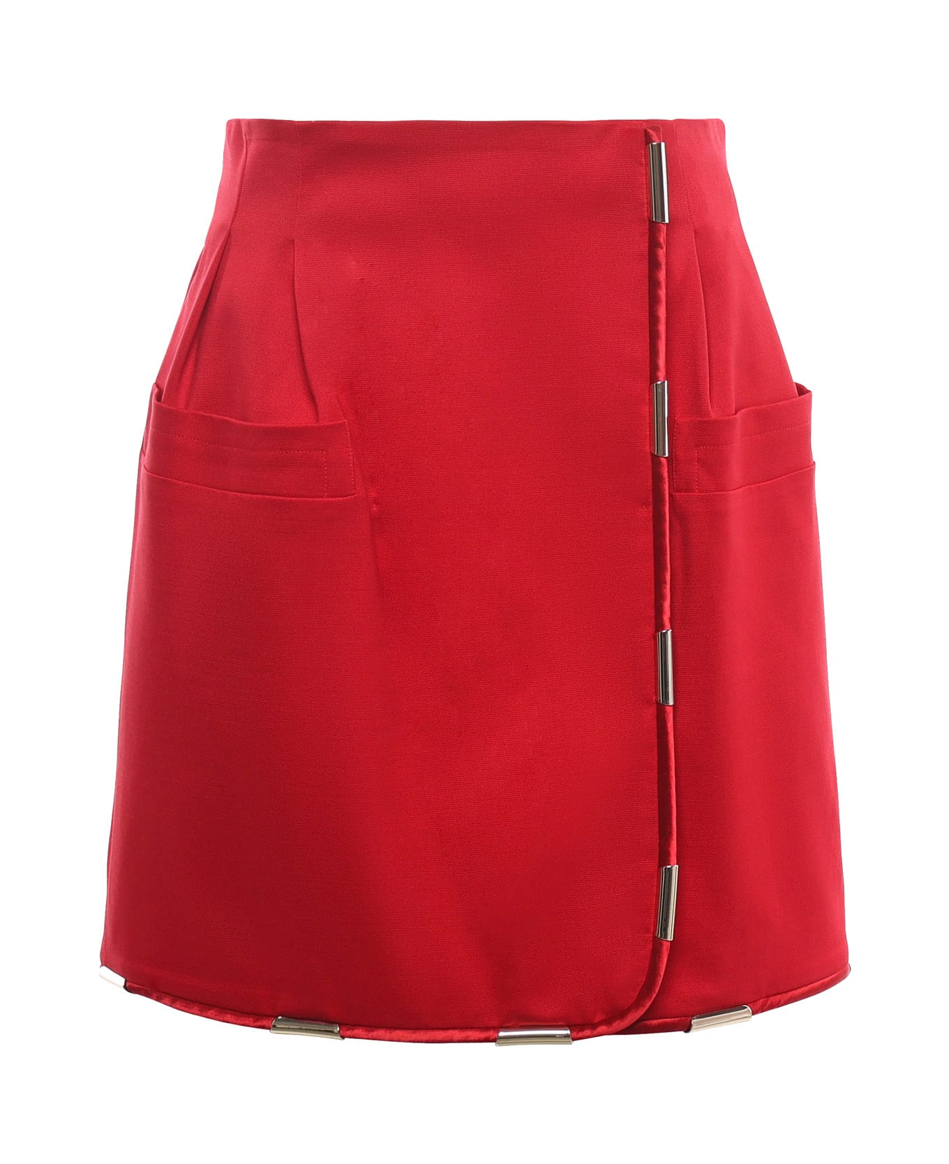Genny Wrap Mini Skirt With Metallic Details - SKI PATROL