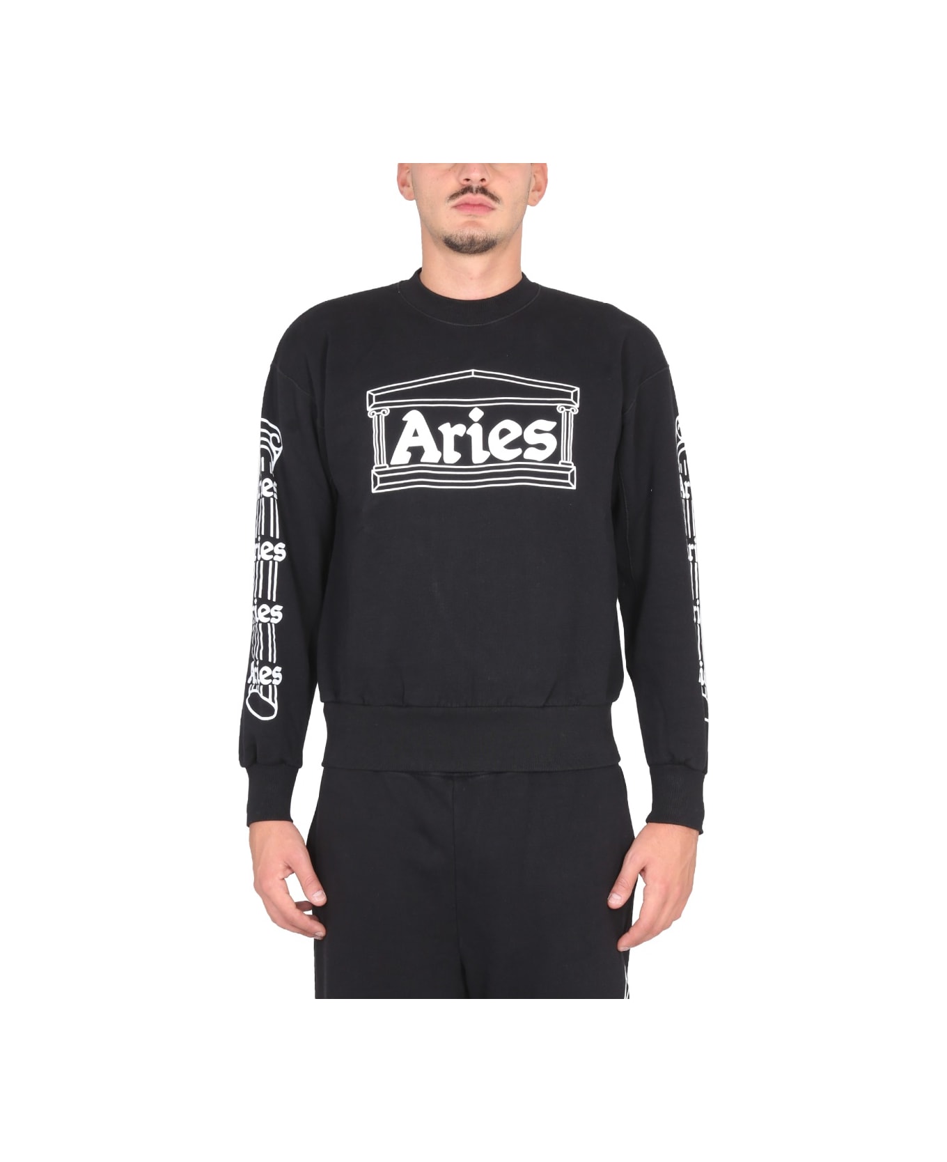 Aries Crewneck Sweatshirt - BLACK フリース