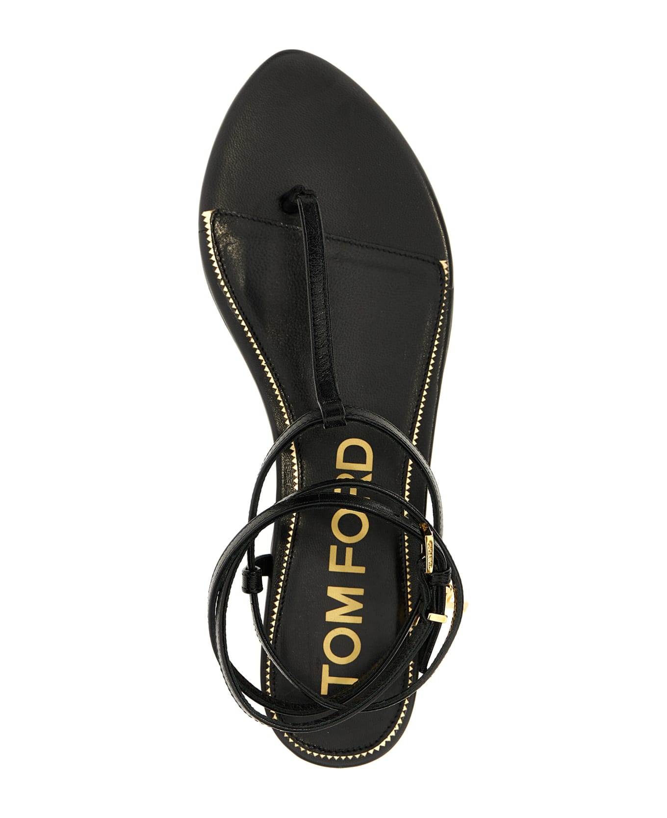 Tom Ford Padlock Detail Thong Sandals - Black