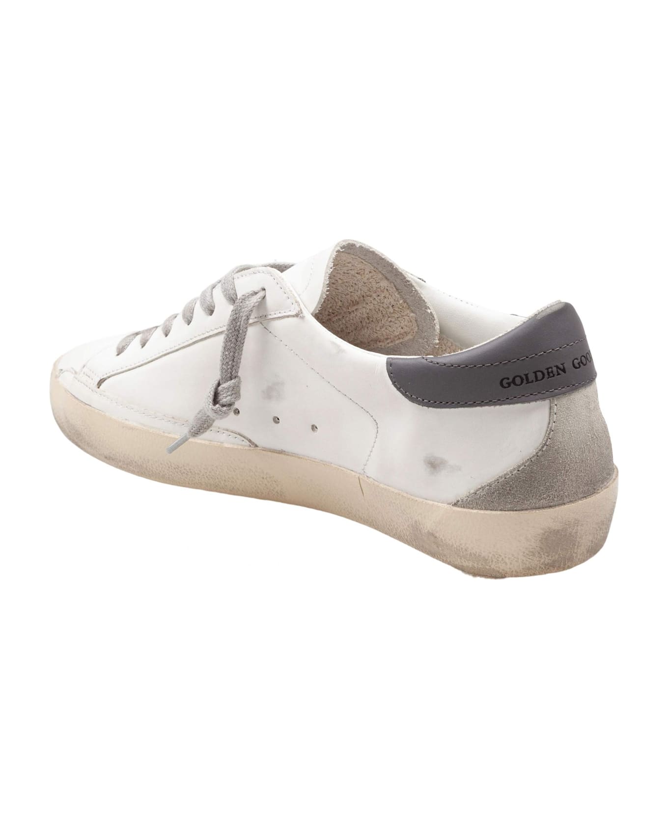 Golden Goose Sneakers Super Star In Pelle Colore Bianco/gray - WHITE/ICE GREY
