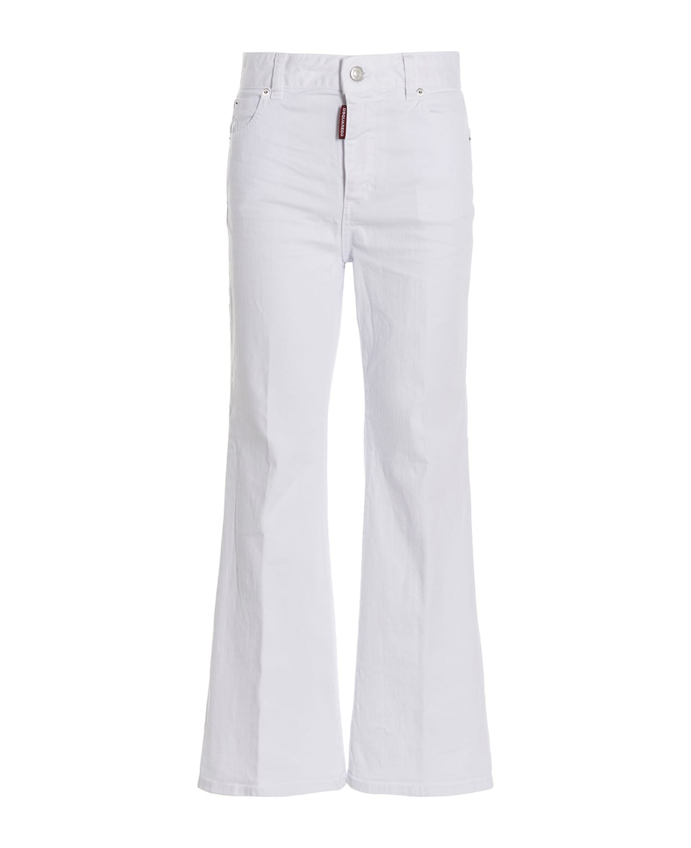 Dsquared2 'super Flared Cropped' Jeans - White ボトムス