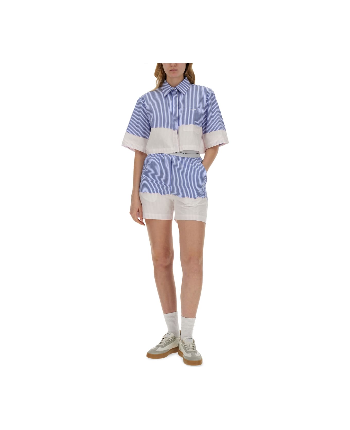 MSGM Shirt With Faded Treatment - BABY BLUE シャツ