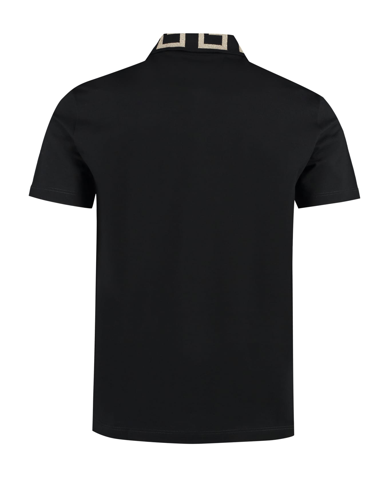 Versace Cotton Piqu Olo Shirt - Black ポロシャツ