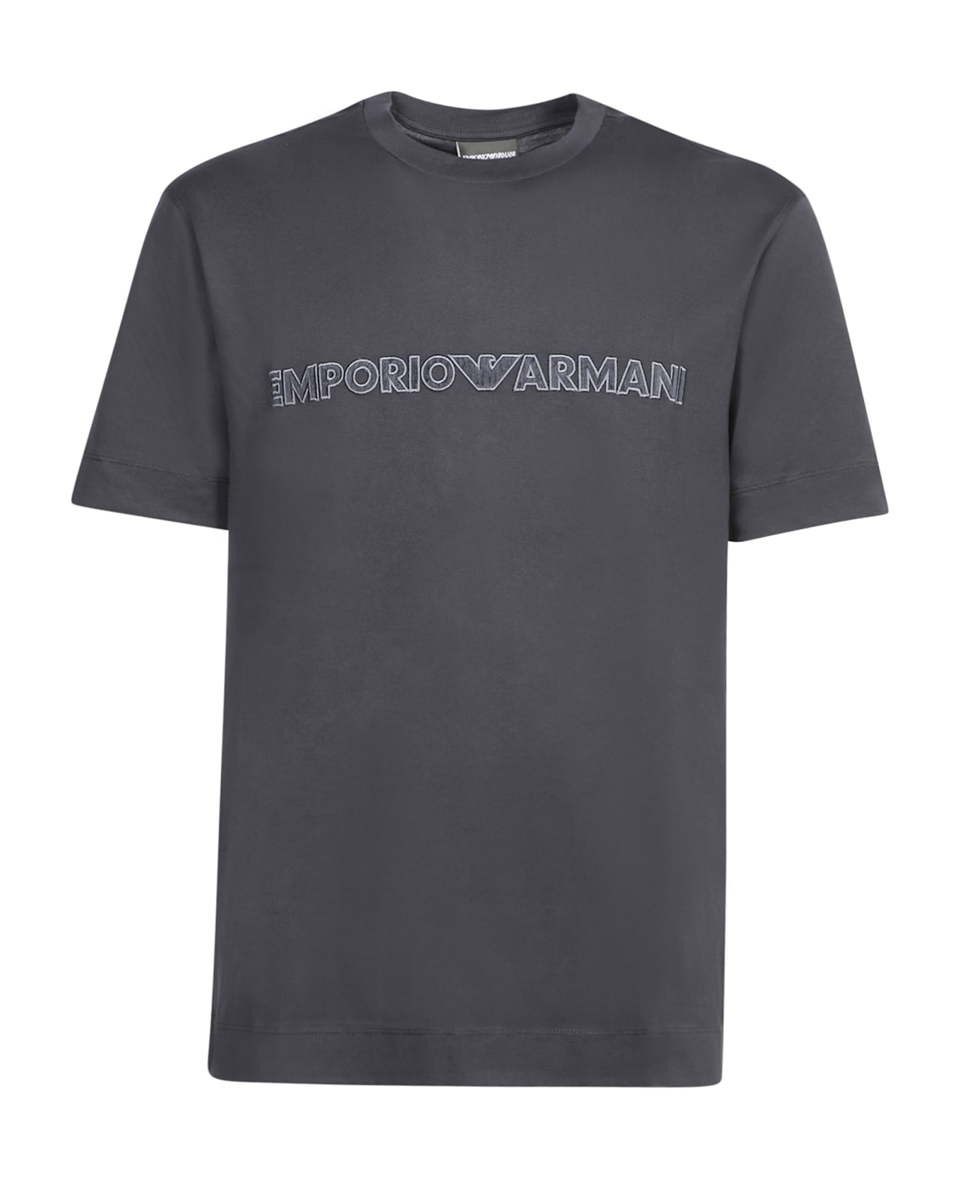 Emporio Armani Blue Logo Lettering T-shirt - Blue