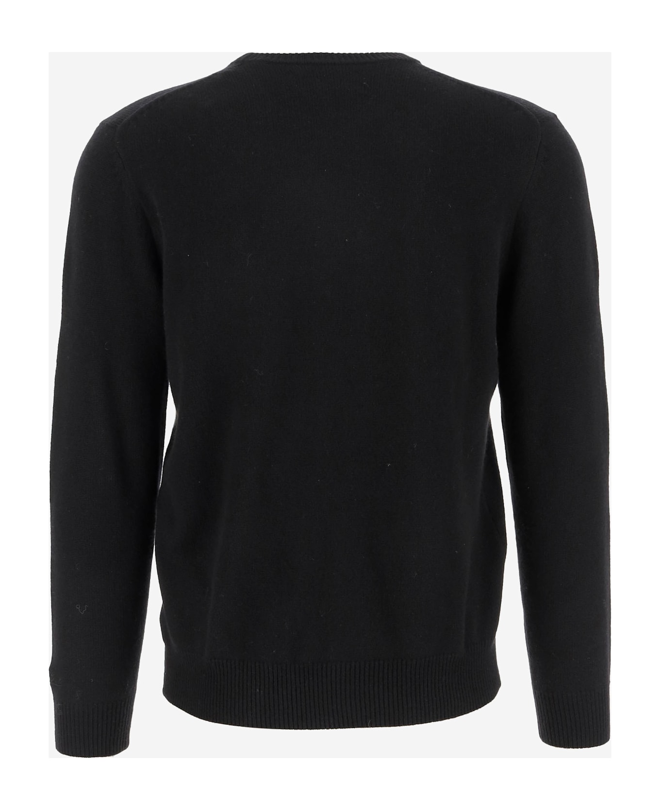 MC2 Saint Barth Wool Blend Pullover With Slogan - Black