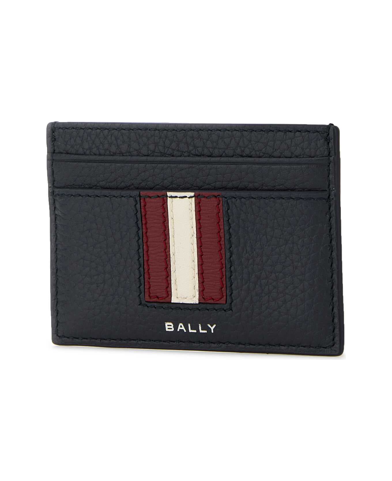 Bally Blue Leather Card Holder - BLACK