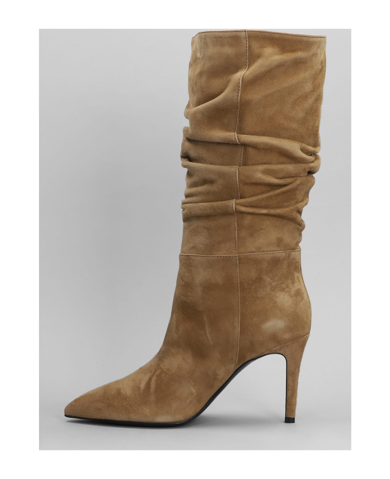 Via Roma 15 High Heels Boots In Brown Suede - brown