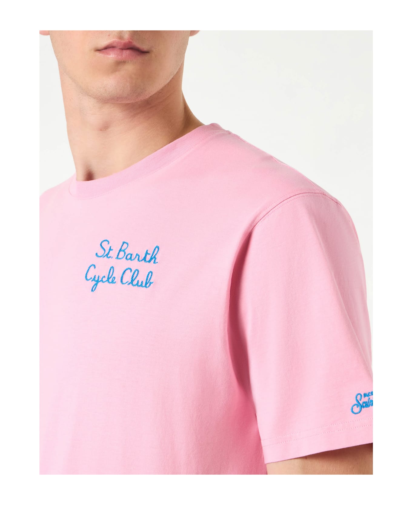 MC2 Saint Barth Man Cotton T-shirt With Cycling Homer Simpson Print | The Simpsons Special Edition - PINK