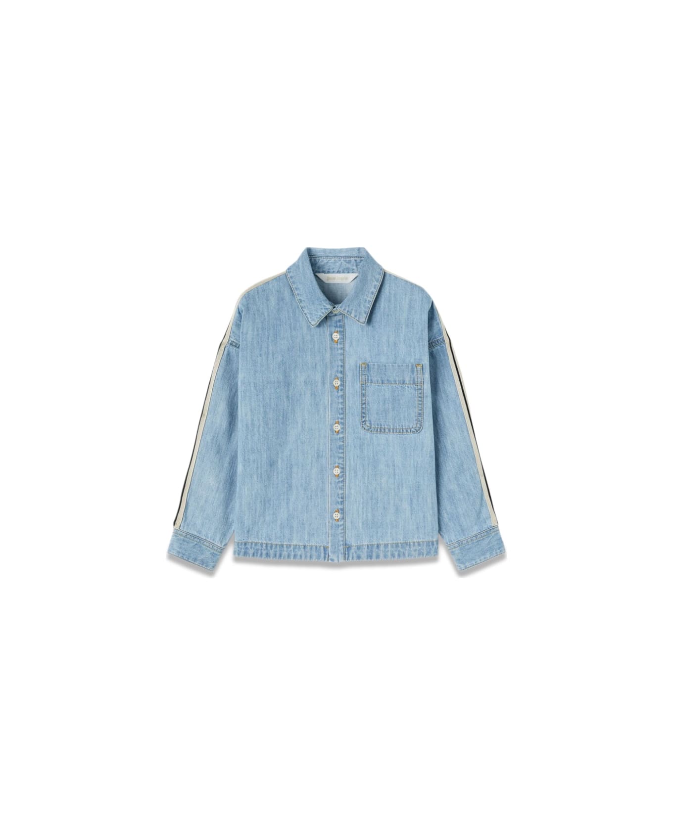 Palm Angels Overlo.track Chambray Osshirt - BLUE