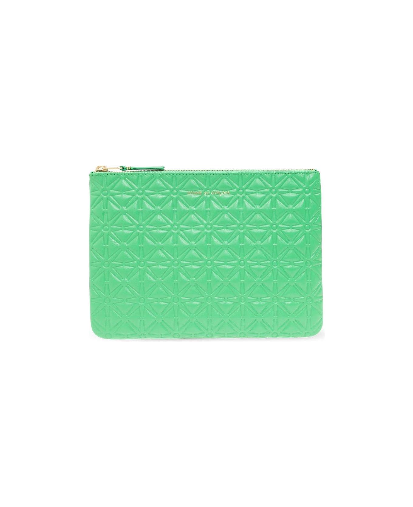 Comme des Garçons Wallet Embossed Zipped Pouch - Gree Green バッグ