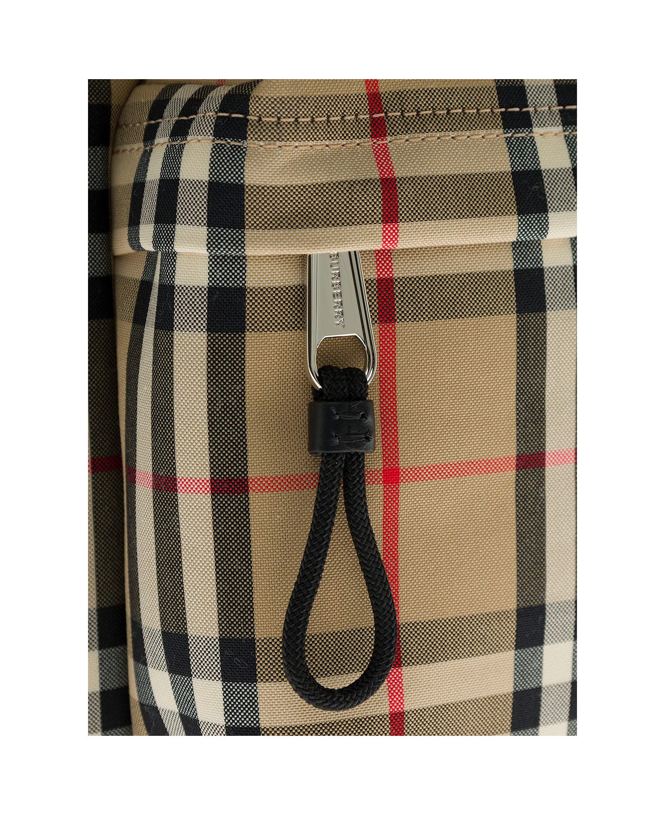 Burberry Man's Vintage Check Fabric Backpack - Beige