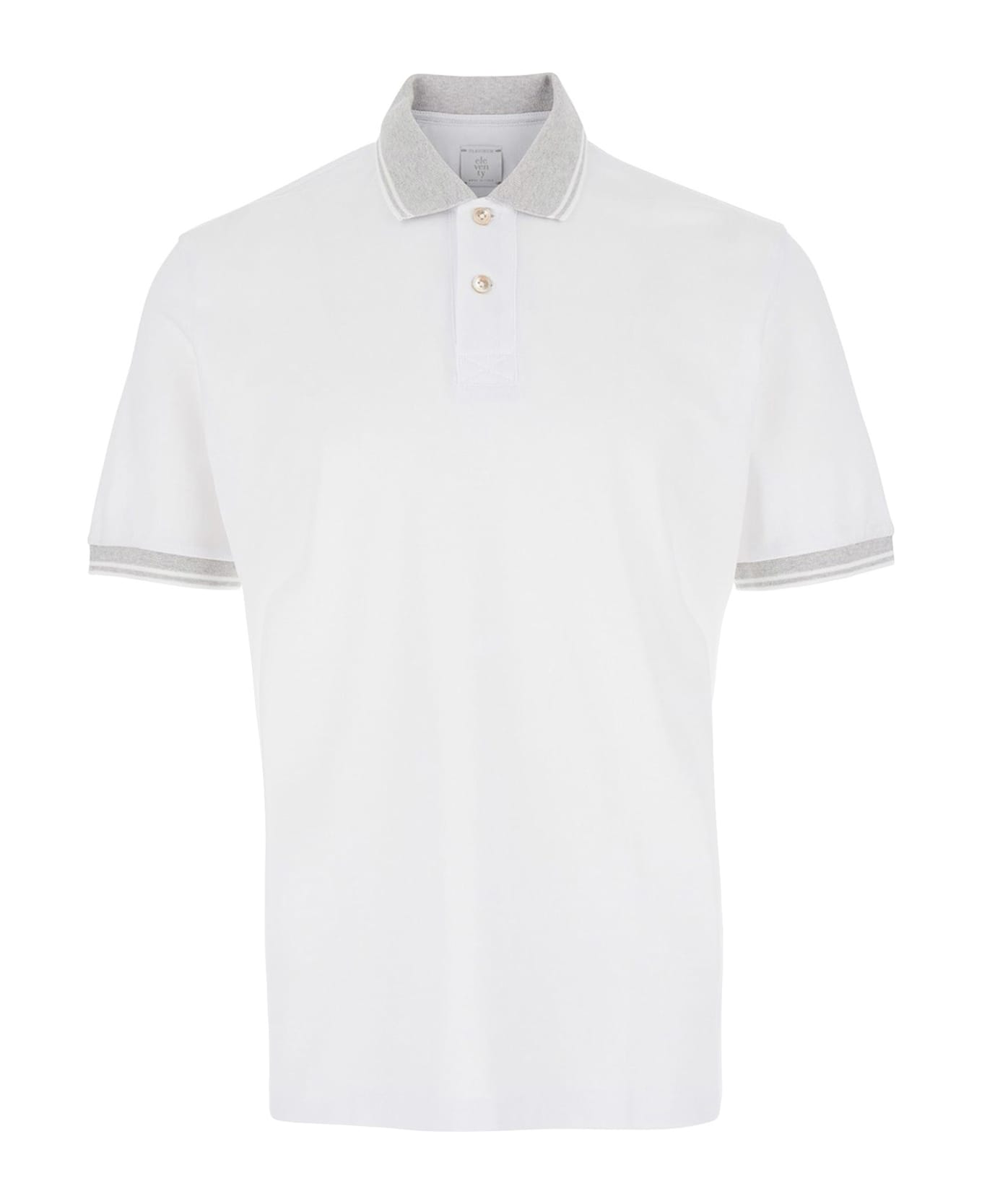 Eleventy White Piqué-weave Polo Shirt - White