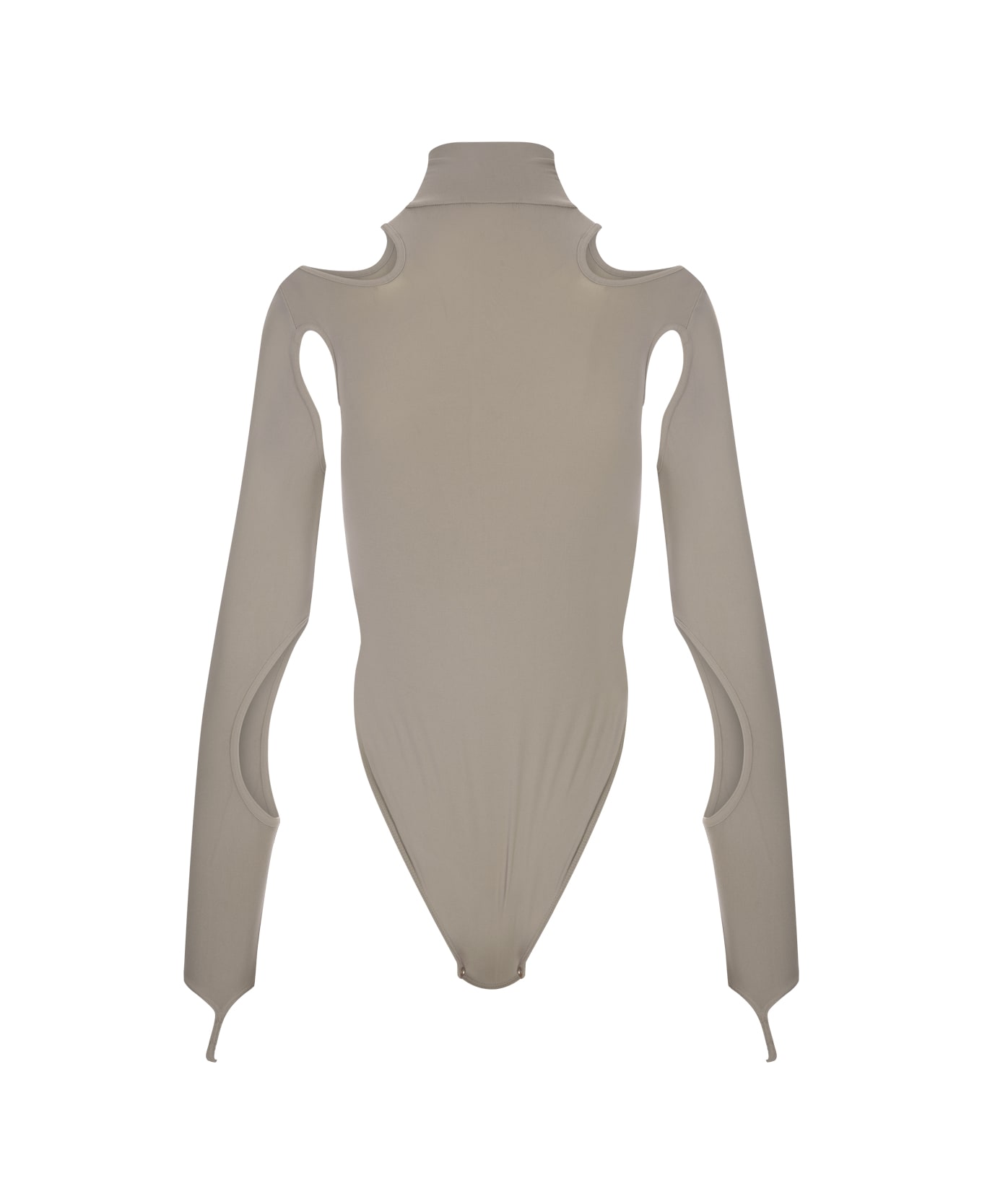 ANDREĀDAMO Taupe Body Top With Cut-out - Grey