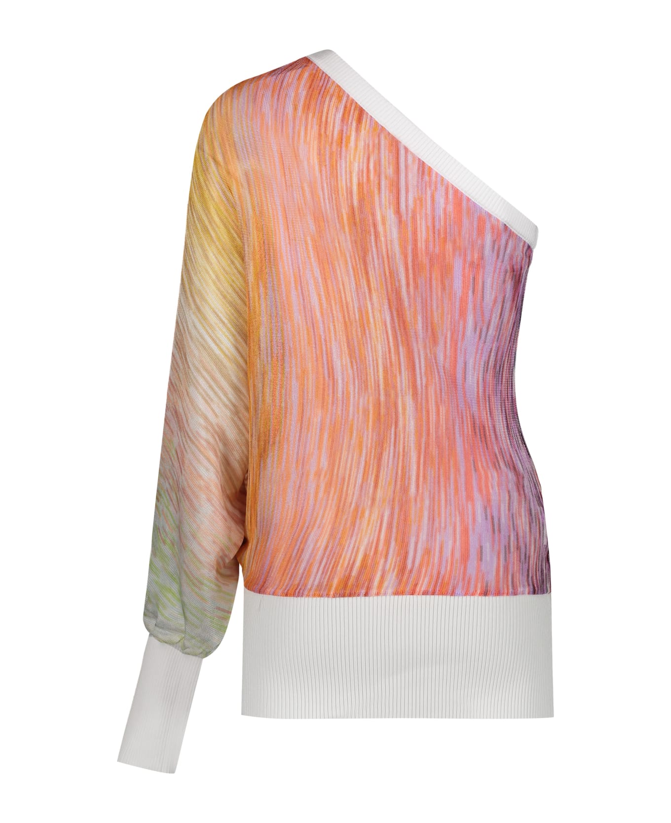 M Missoni Knitted One-shoulder Top - Multicolor