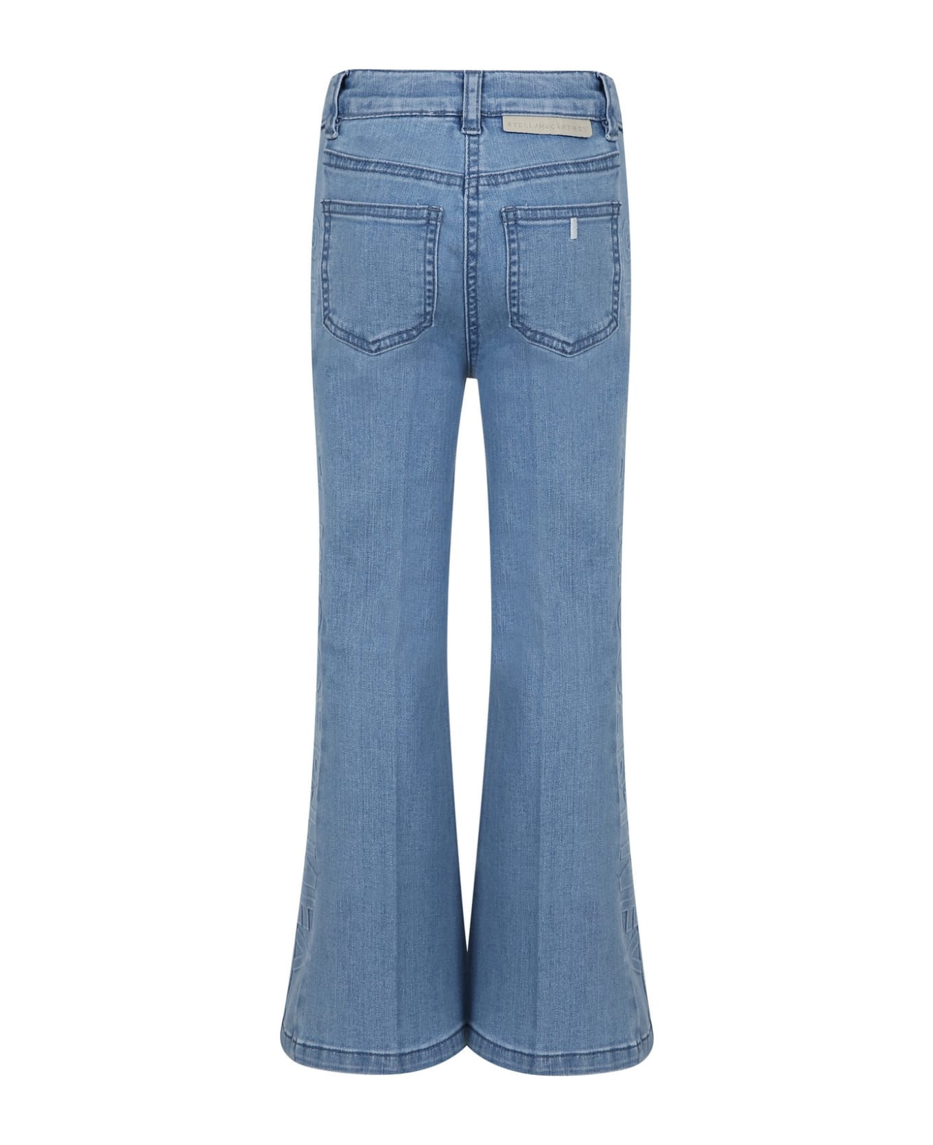 Stella McCartney Kids Light Blue Jeans For Girl With Logo - Denim