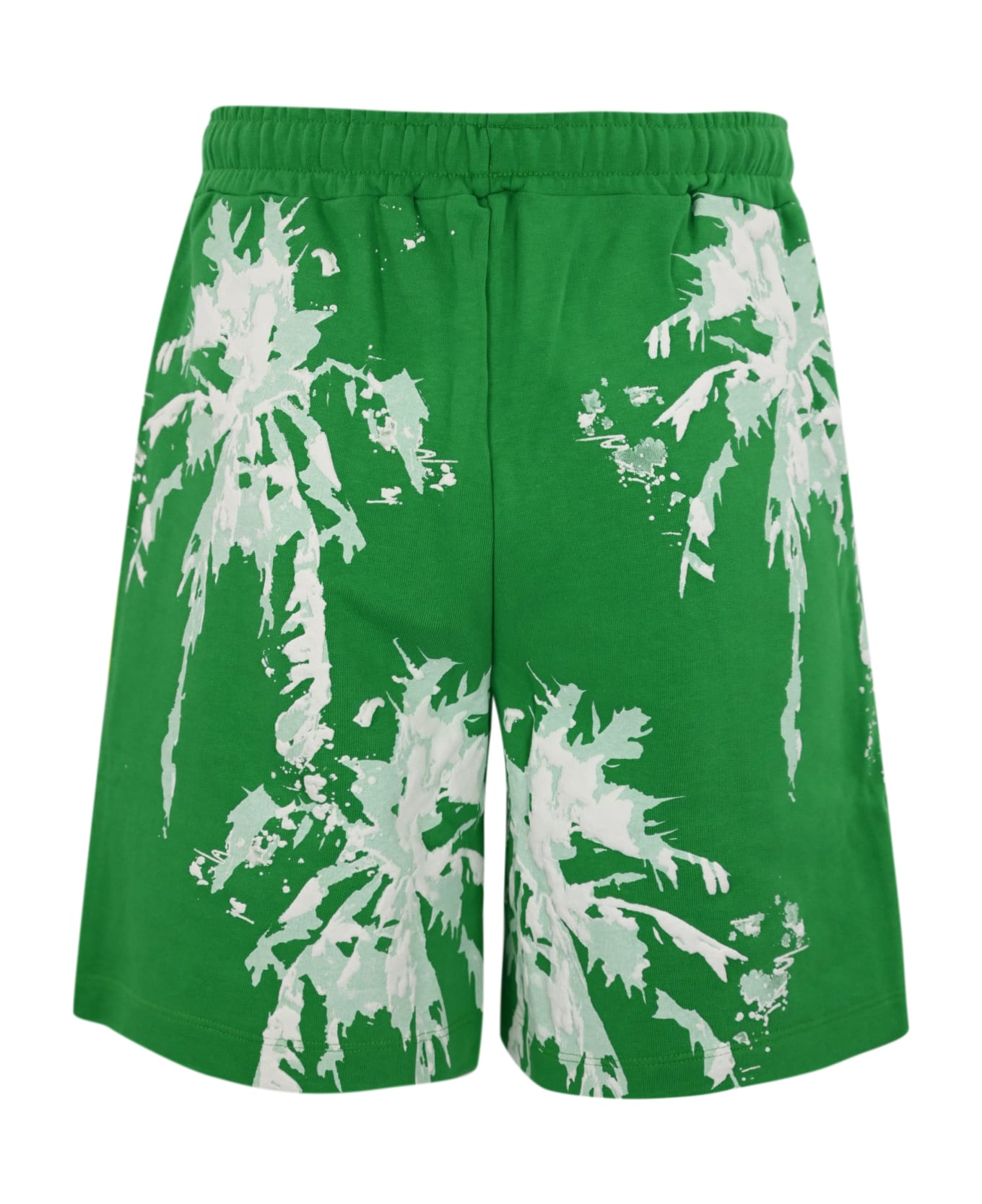 Barrow Fleece Bermuda Shorts With 3d Palm Tree Print - Fern green