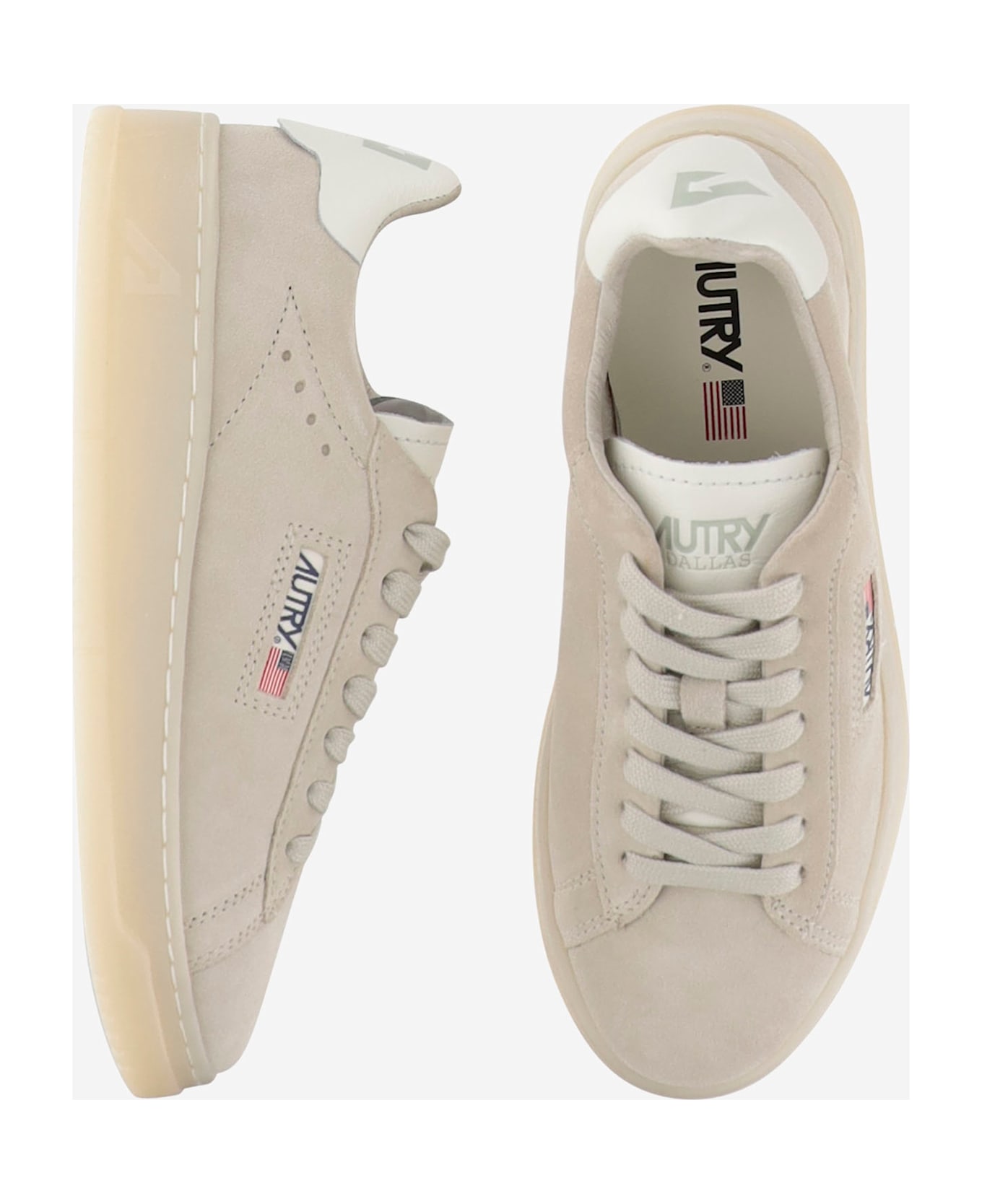 Autry Dallas Low Leather Sneakers - Beige