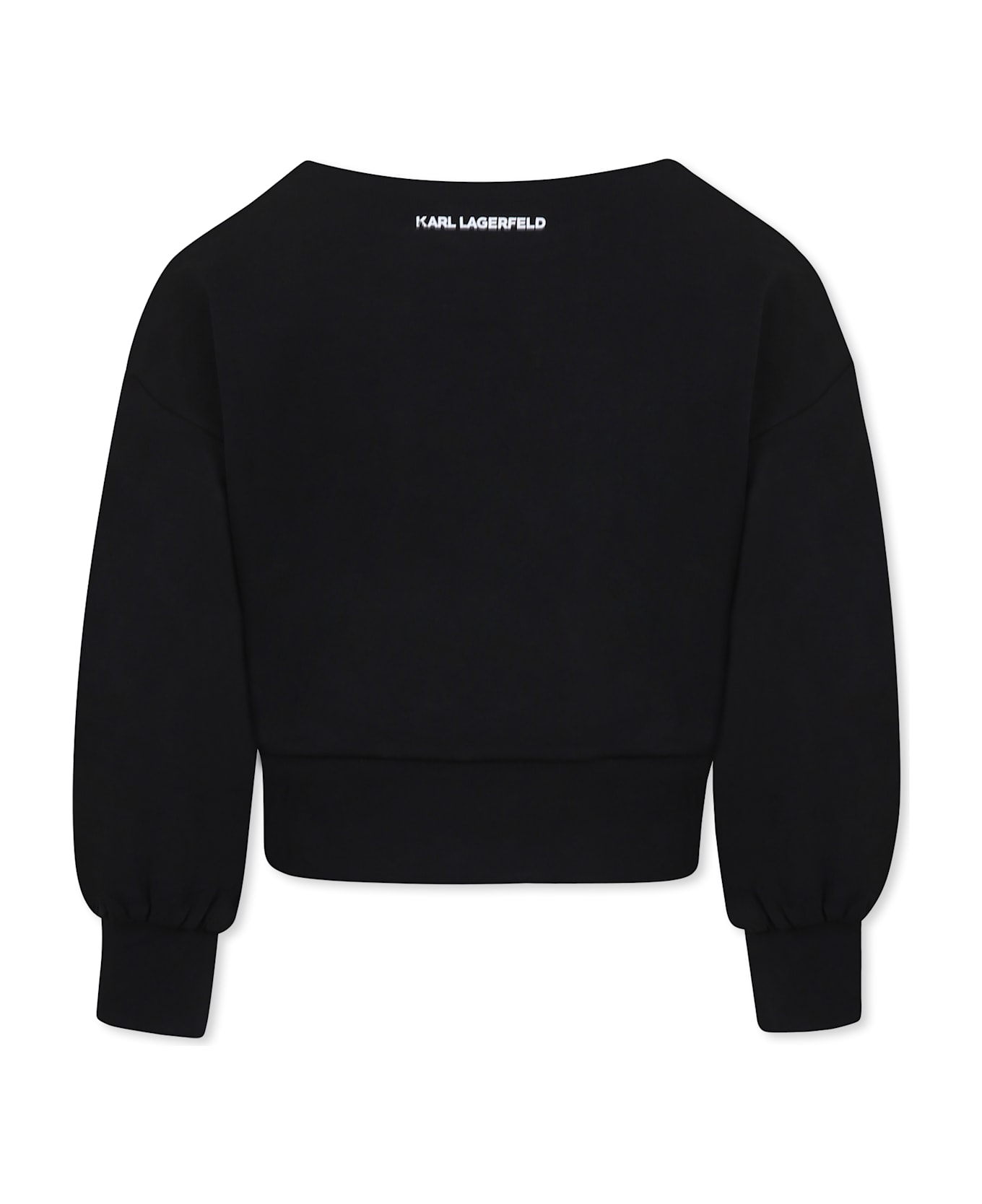 Karl Lagerfeld Kids Black Sweatshirt For Girl With Logo - Black