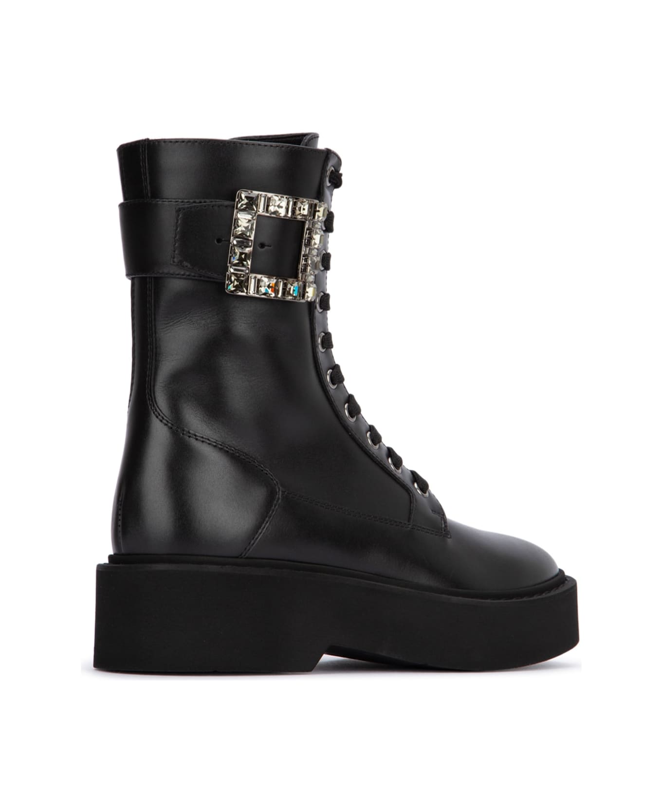 Roger Vivier Viv Rangers High Stra Lace-up Boot - NERO