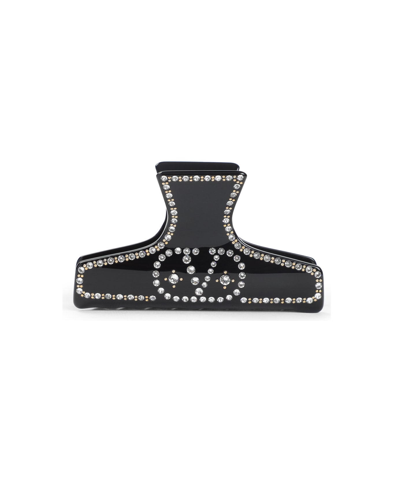 Valentino Garavani Resin Hair Clip - Rfy Nero Oro Crystal