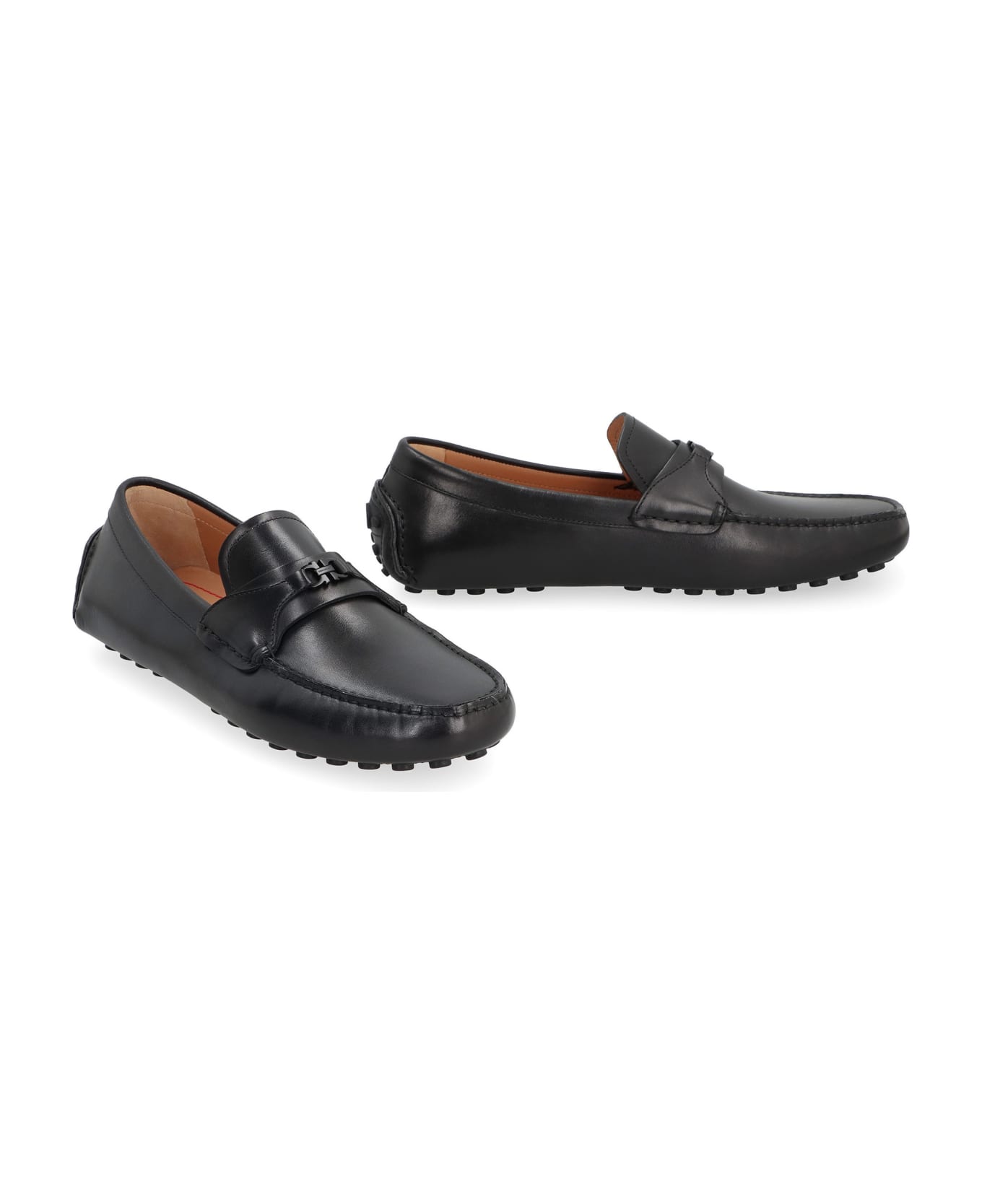 Ferragamo Driver Leather Loafers - black
