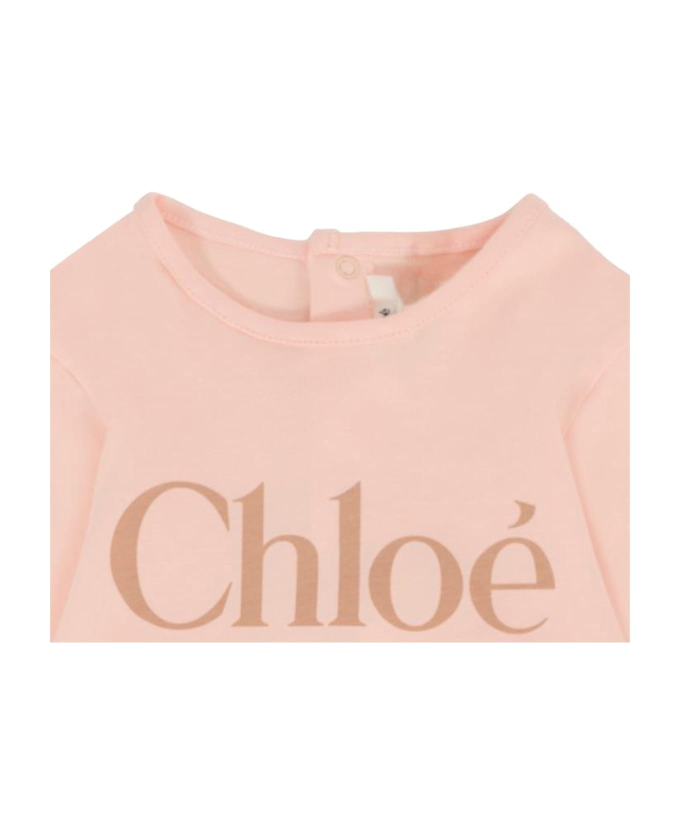 Chloé Pink T-shirt For Baby Girl With Logo - Pink