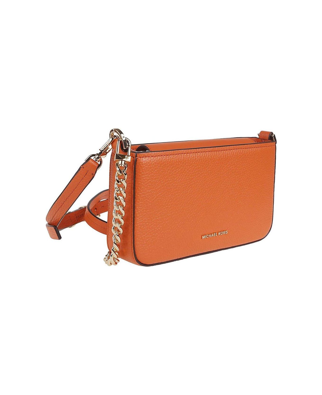 Michael Kors Bryant Small Pebbled Convertible Pouch - Orange Punch
