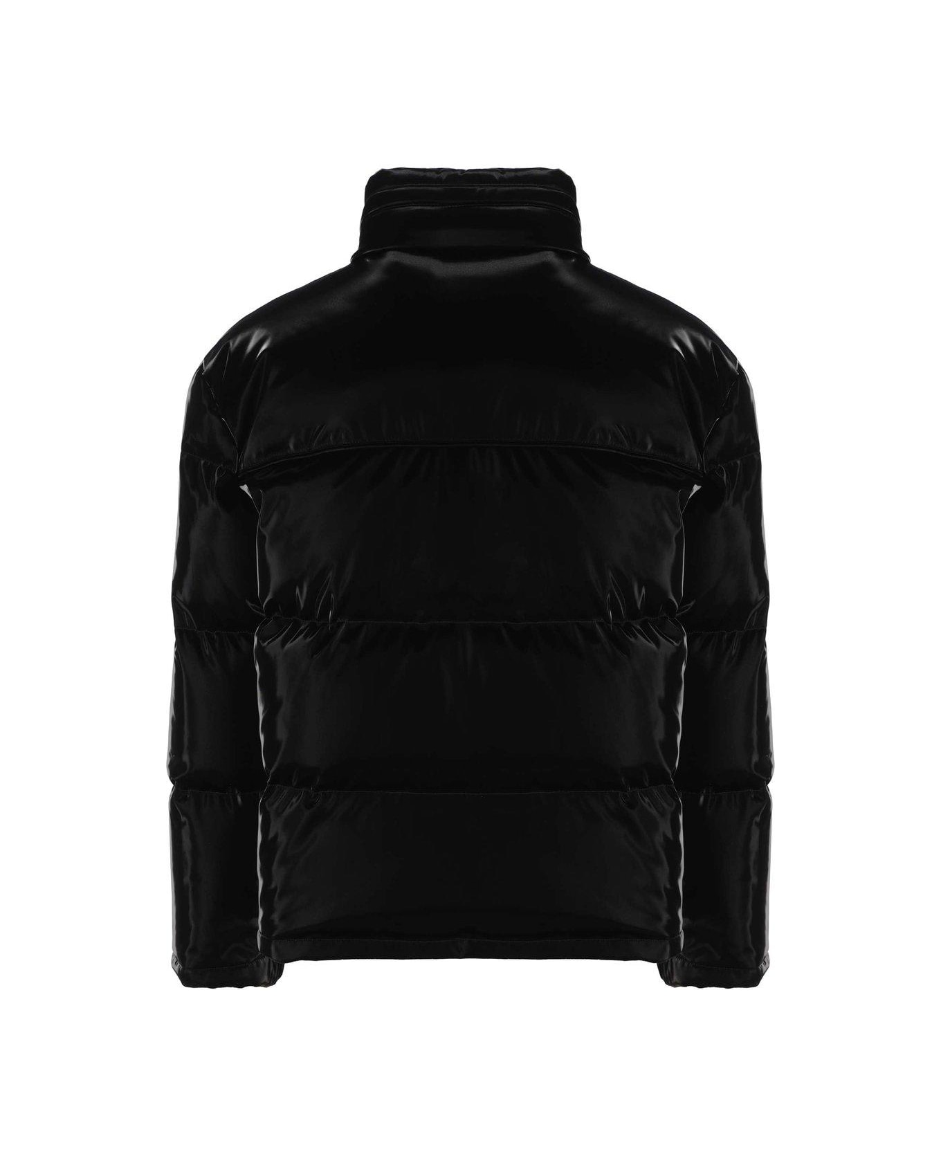 Saint Laurent Lacquered-effect Oversized Down Jacket - BLACK