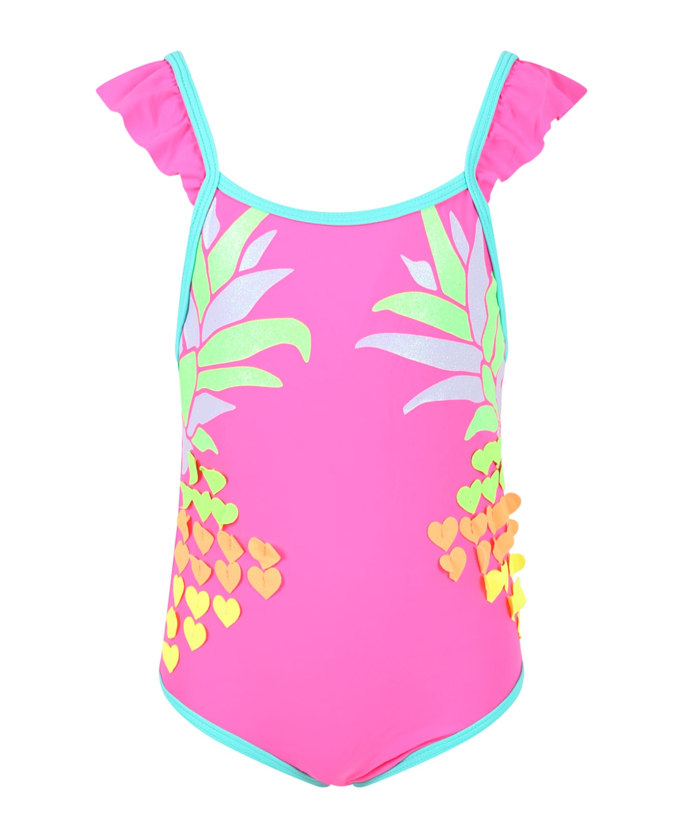 Billieblush Fuchsia Swimsuit For Girl With Hearts - Fuchsia 水着