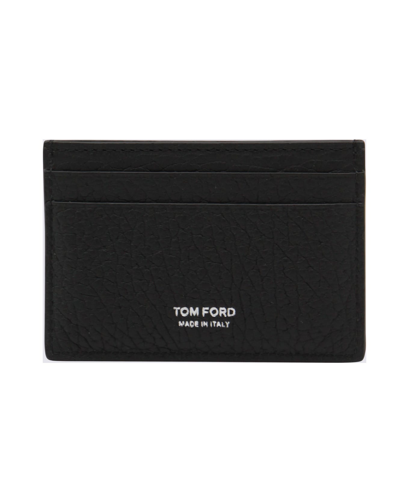 Tom Ford Black Leather Card Holder - Black