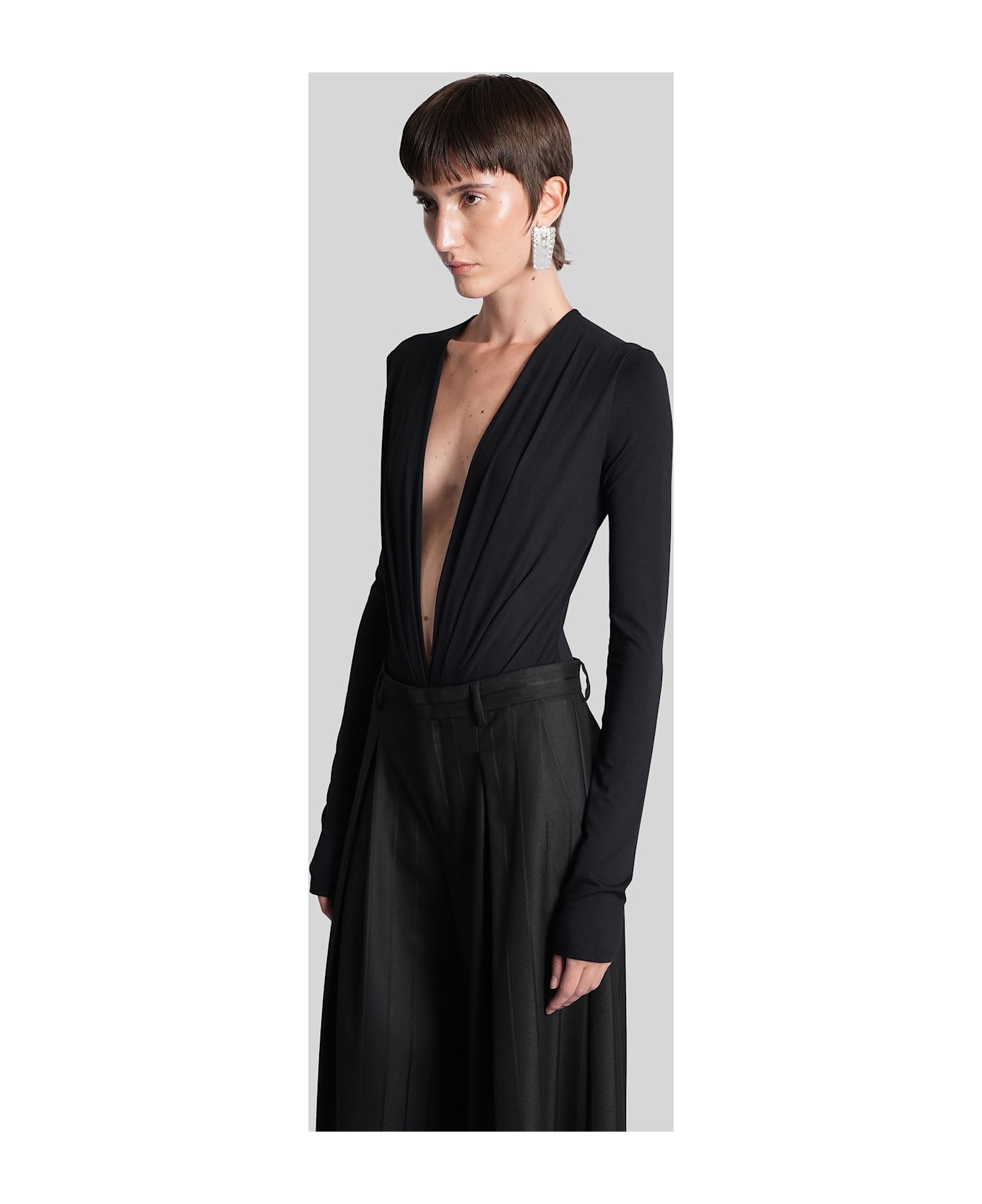 The Andamane Zelda Bodysuit Body In Black Viscose - black