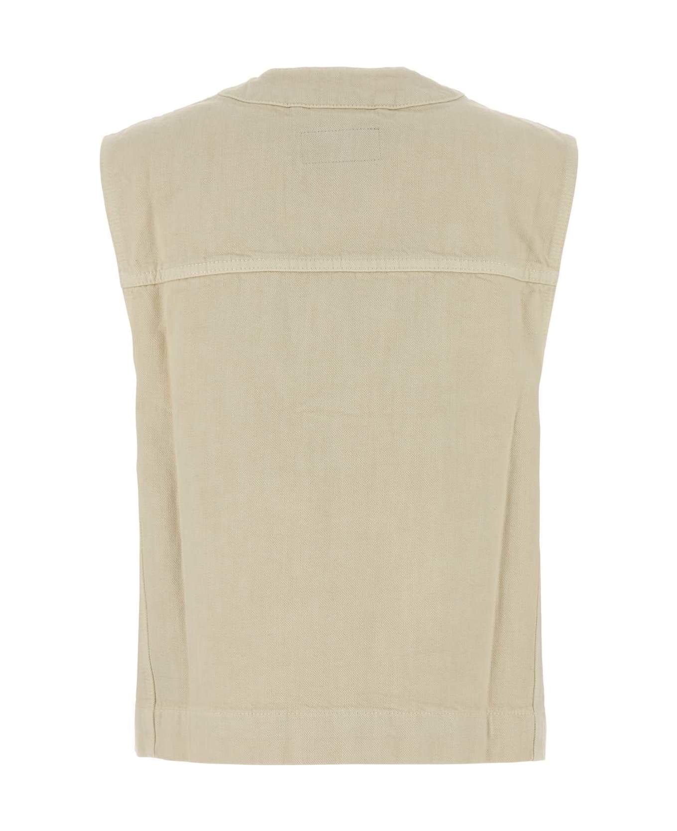 Lemaire Sand Canvas Vest - DENIMSNOWCLAY