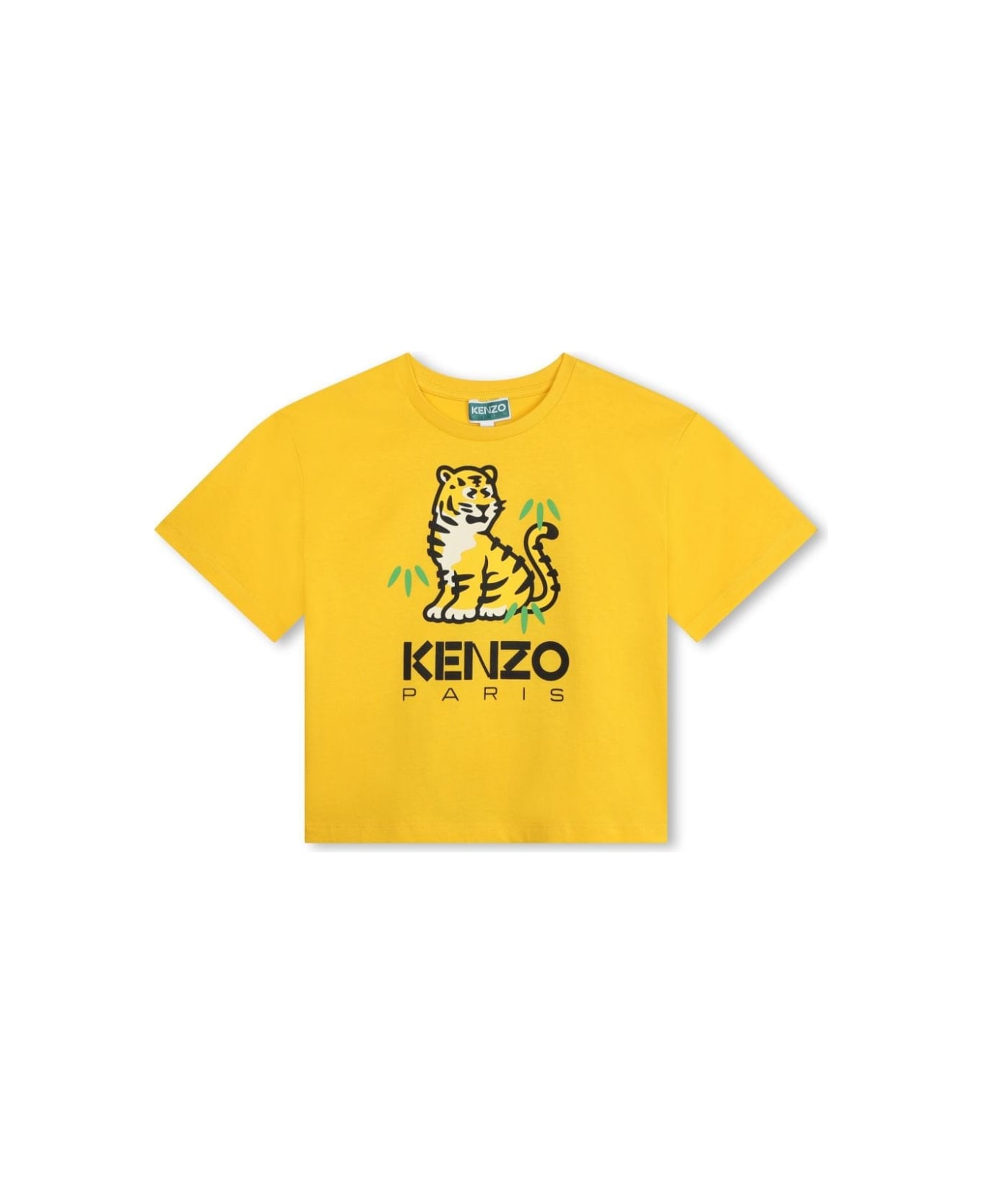 Kenzo Kids T-shirt Con Stampa - Giallo