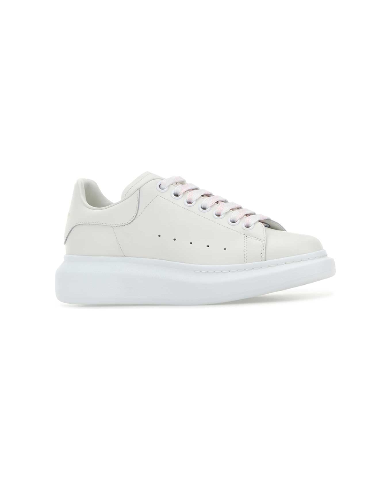 Alexander McQueen White Leather Sneakers - WHITEWHITE