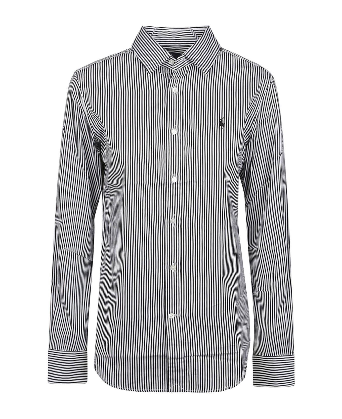 Polo Ralph Lauren Long Sleeve Button Front Shirt - White/polo Black シャツ