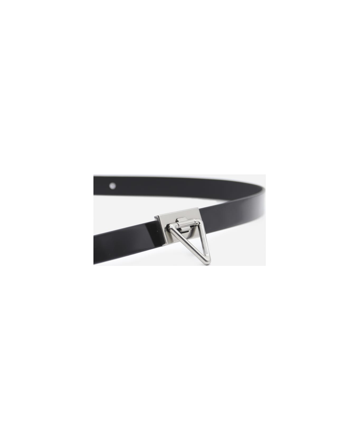 Bottega Veneta Point Lock Leather Belt - Black