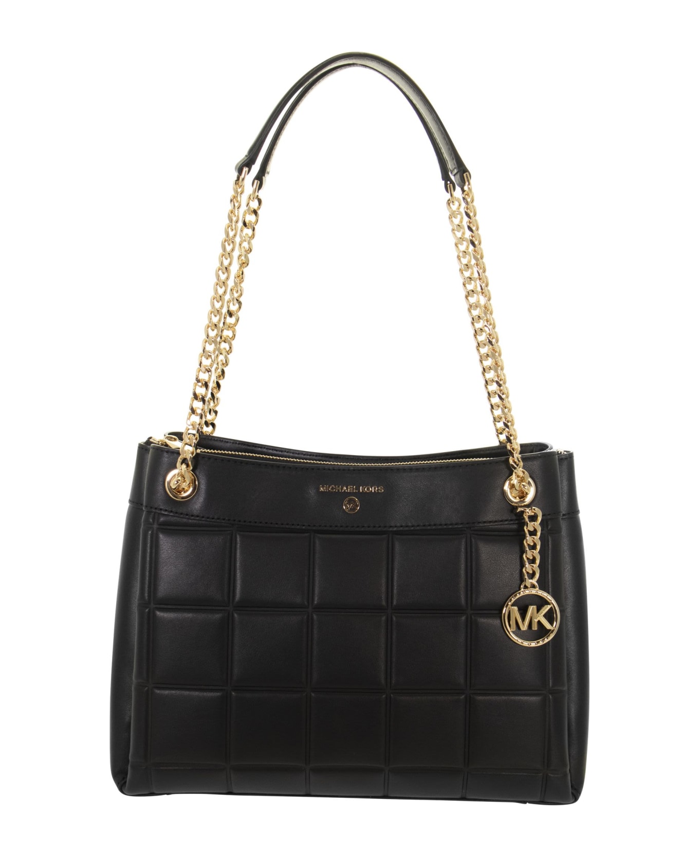 Michael Kors Susan - Medium Quilted Leather Shoulder Bag - Black