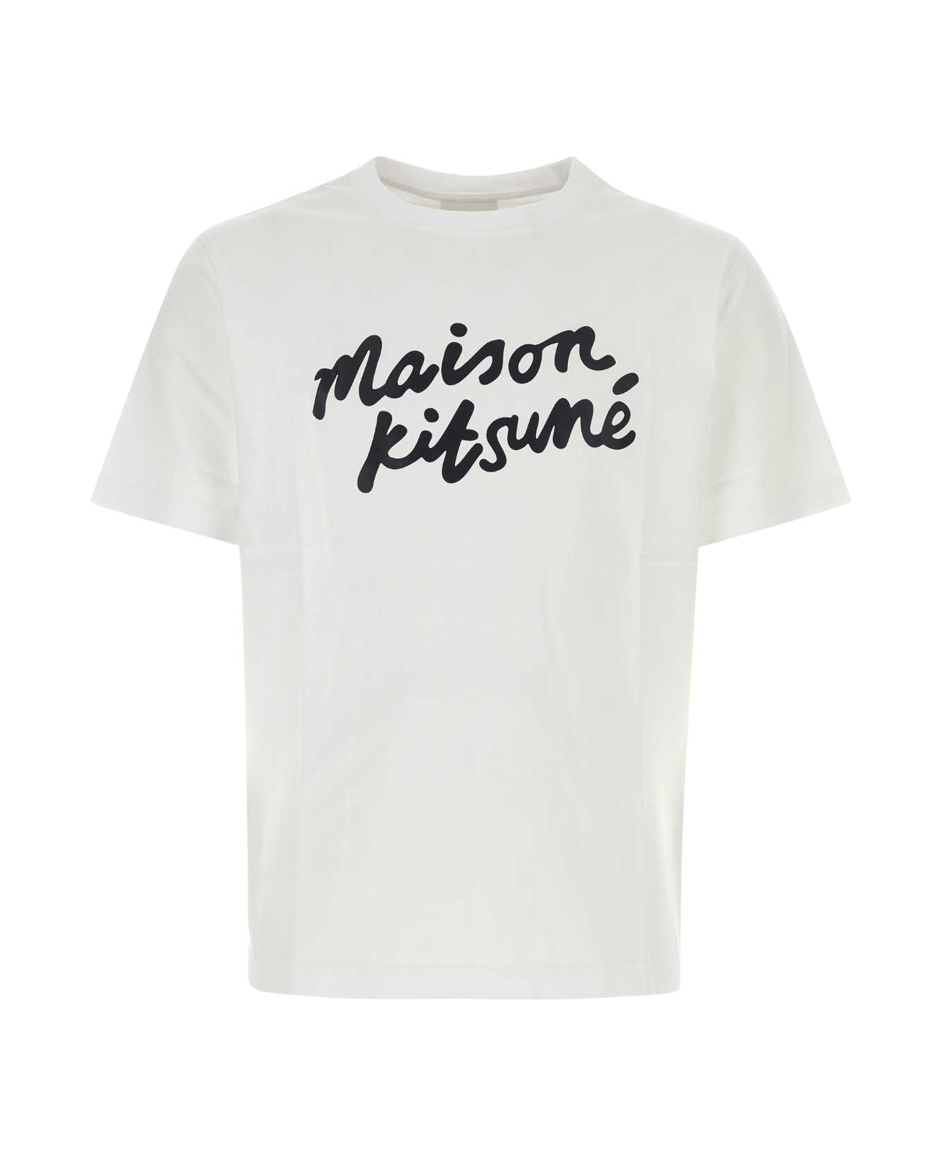 Maison Kitsuné White Cotton T-shirt - WHITEBLACK
