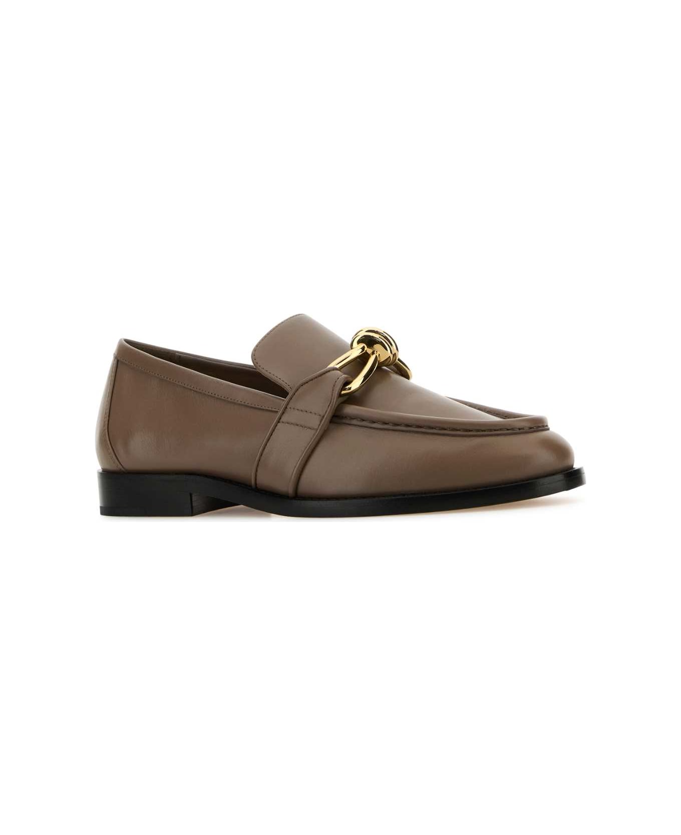 Bottega Veneta Mud Leather Astaire Loafers - PINECONE