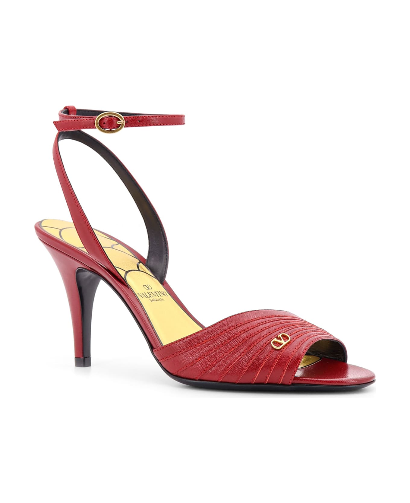 Valentino Garavani Red Leather Ladycrush Sandals - Red
