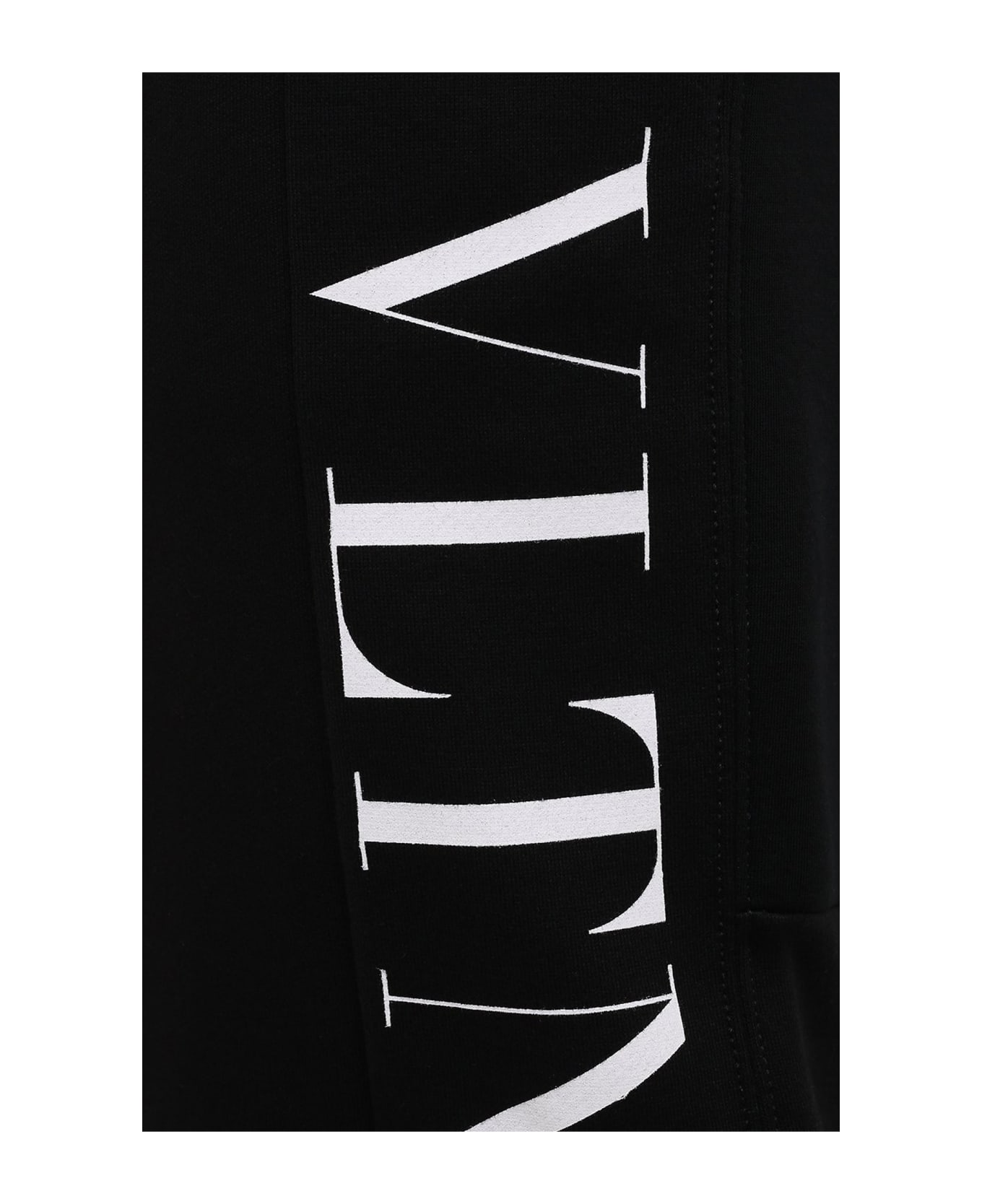 Valentino Cotton Logo Pants - Black