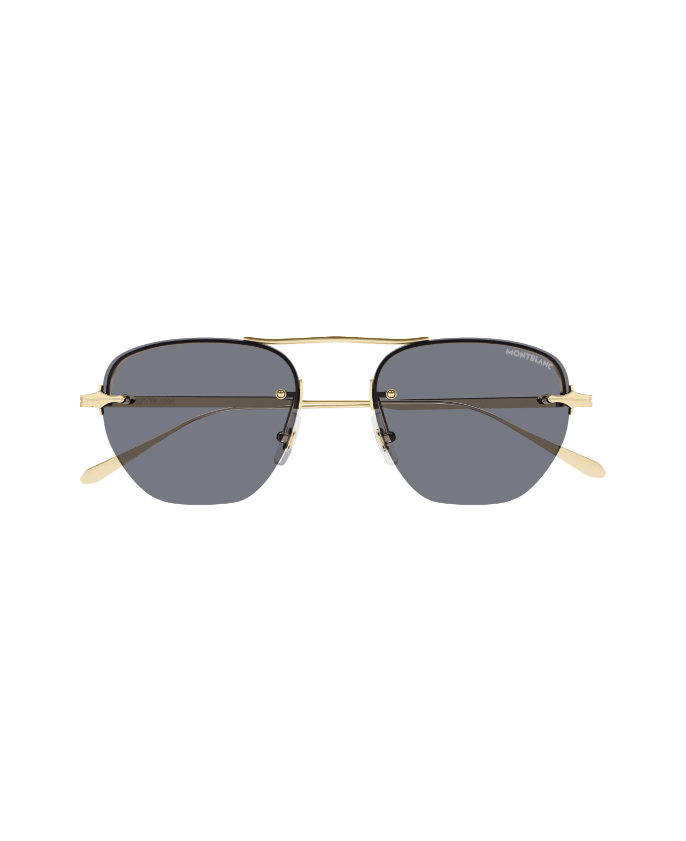 Montblanc Mb0404s Linea Nib 001 Gold Grey Sunglasses - Oro