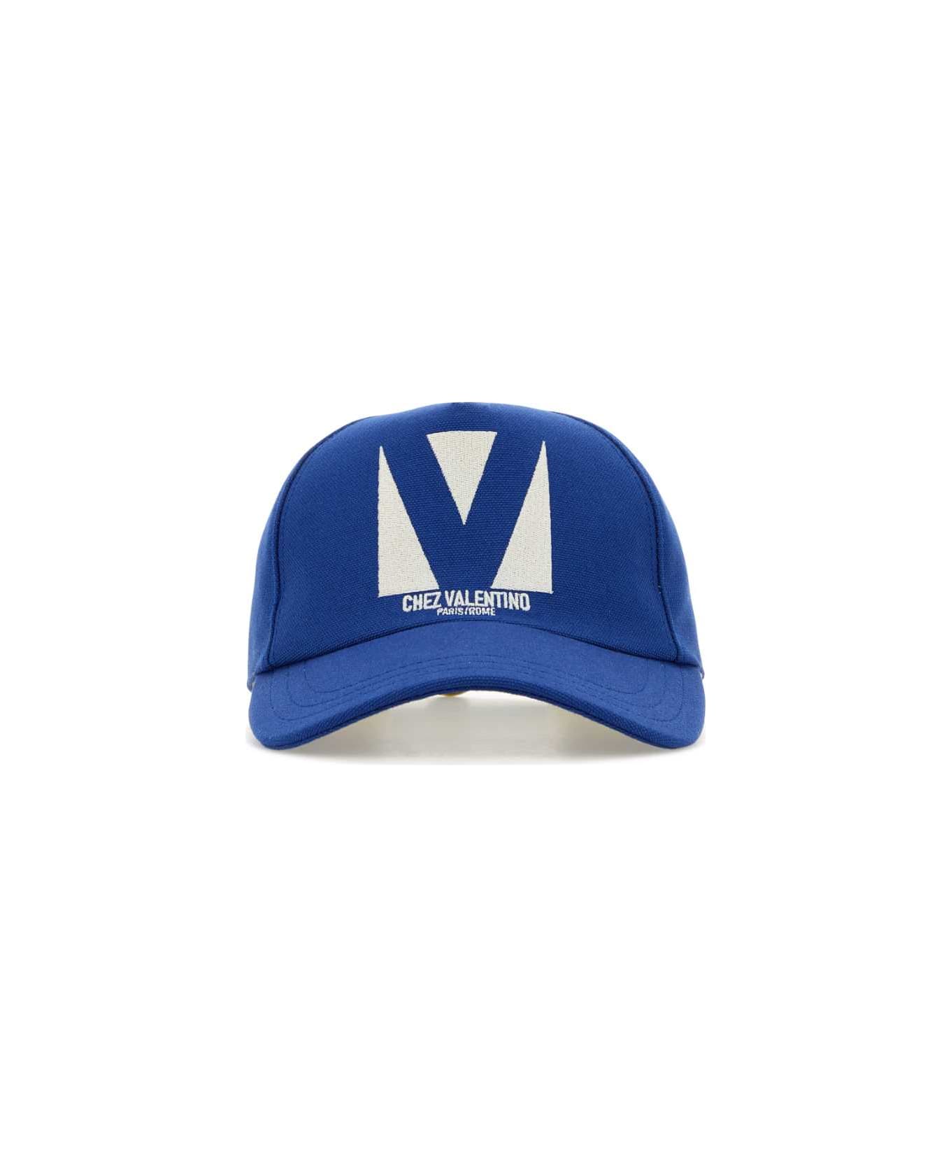 Valentino Garavani Electric Blue Cotton Baseball Cap - BLUOLIMPIAAVORIO