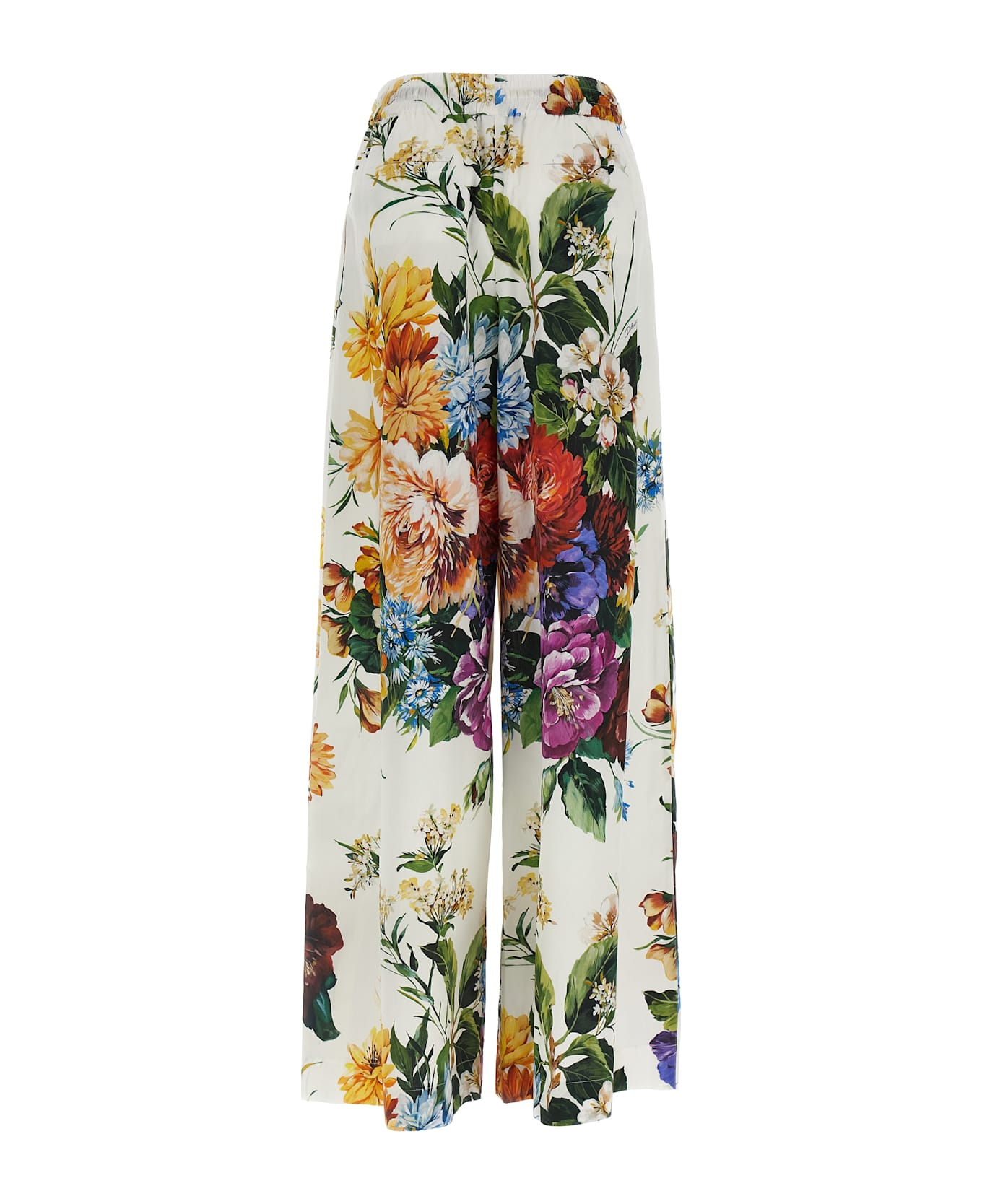 Dolce 
Gabbana Floral Bouquet Printed Pants - White