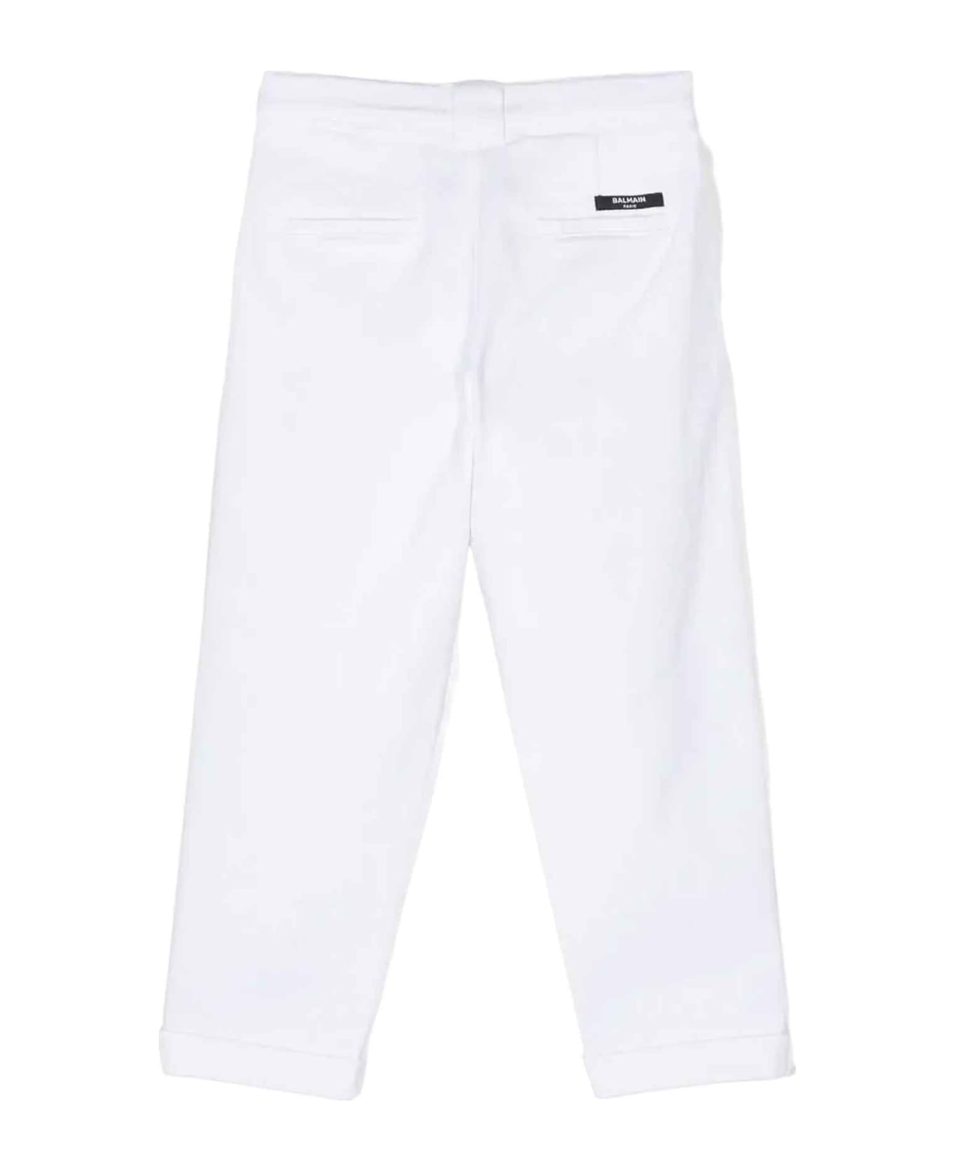 Balmain White Trousers Unisex - Bianco ボトムス