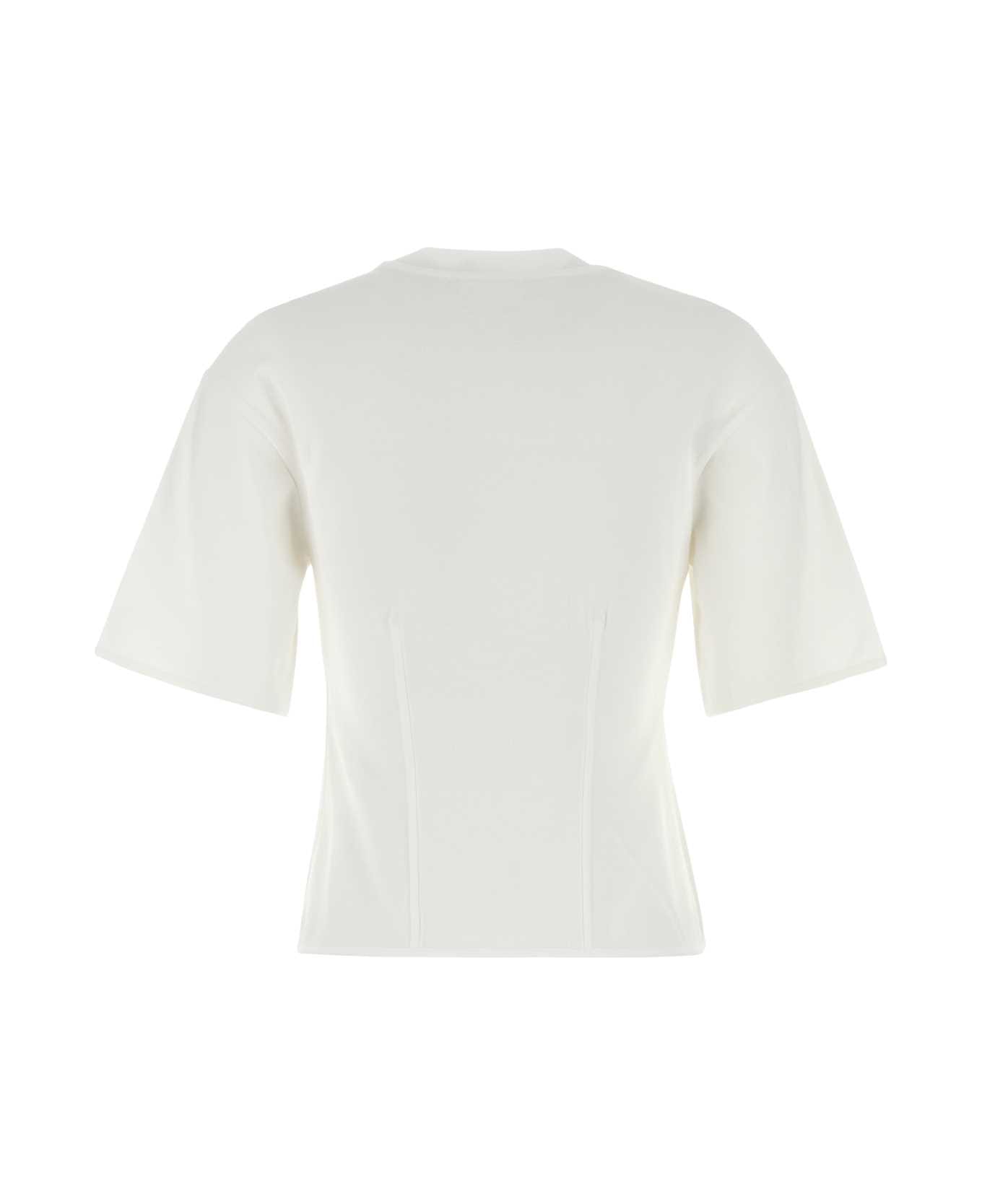 Alexander McQueen White Stretch Cotton T-shirt - OPTICALWHITE