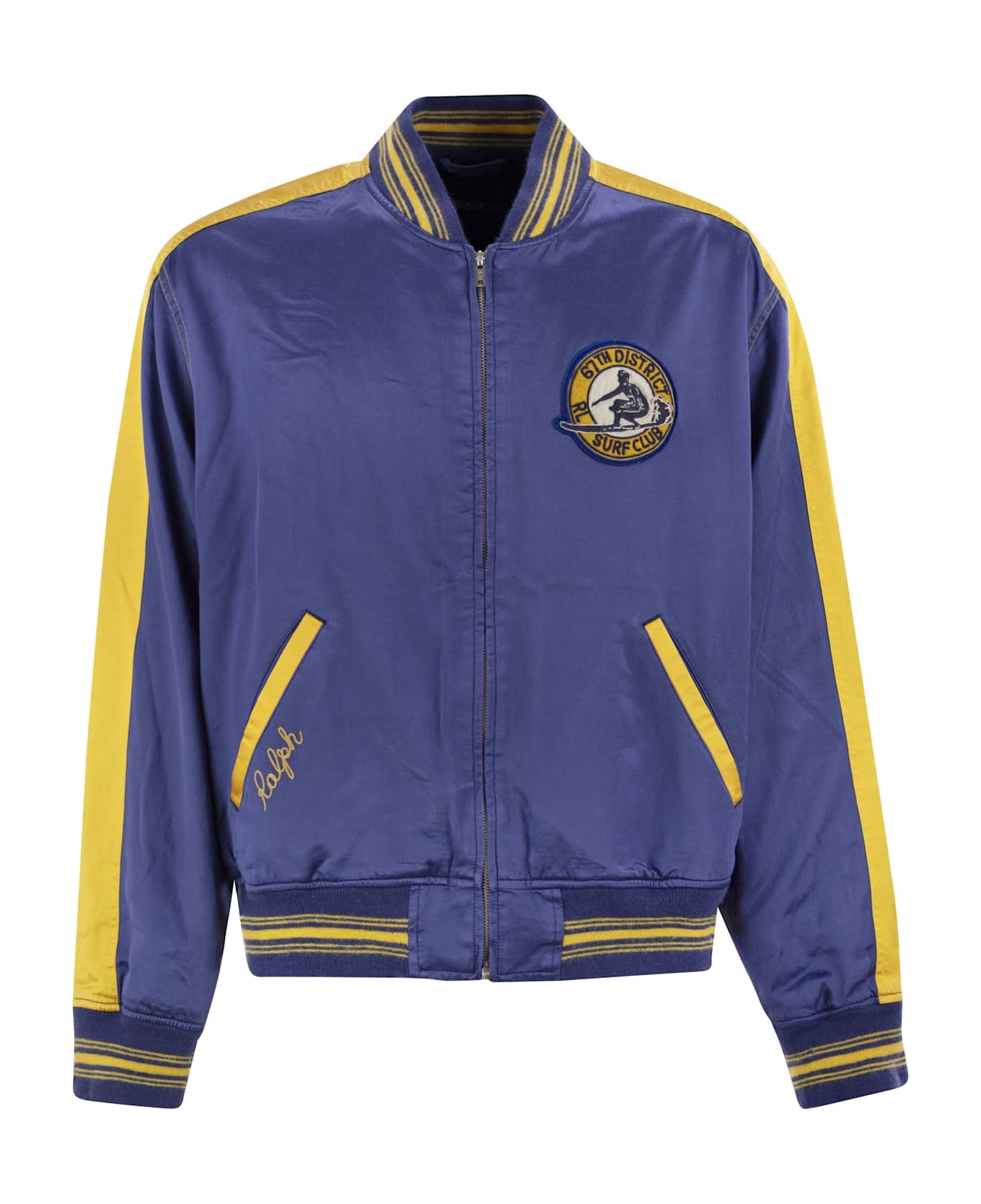 Polo Ralph Lauren Surf-themed Letterman Jacket - Blue