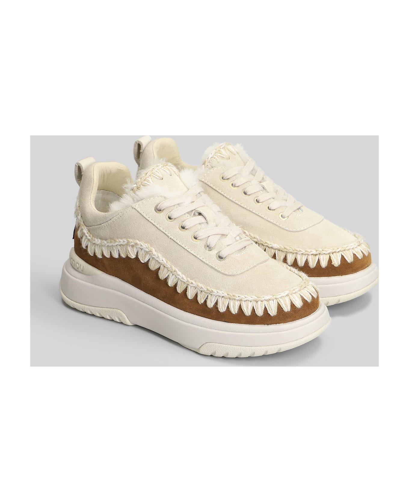 Mou Eskimo Jogger Sneakers In Grey Suede - grey